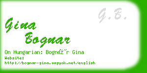 gina bognar business card